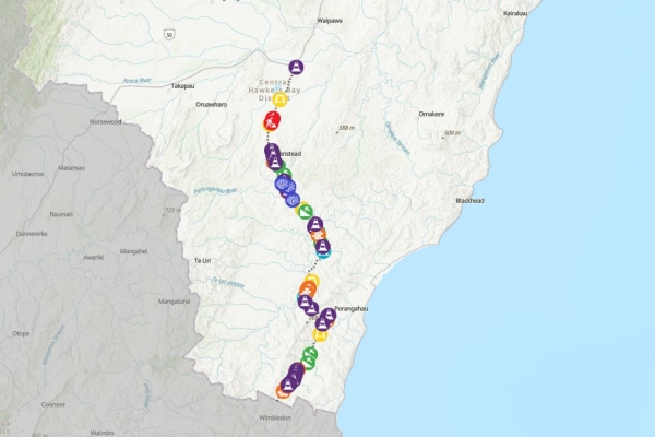 Porangahau & Wimbledon Road Upgrade Projects Map 