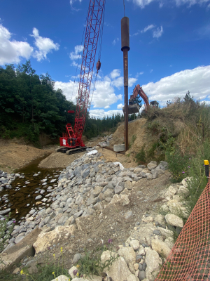 Gwavas Bridge piling 1.