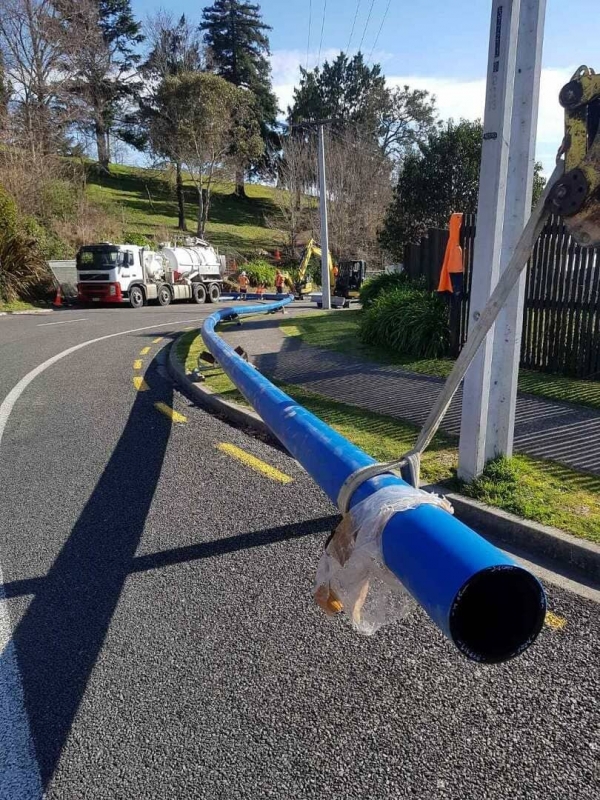 WPK Firefighting Pipe Pulled back up Hunter Park